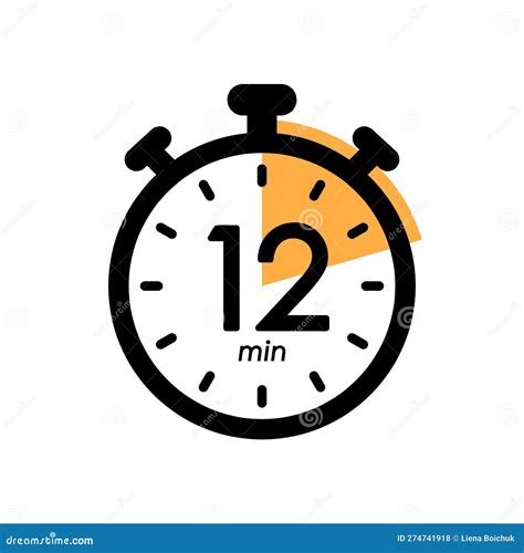 Twelve Minutes Stopwatch Icon, 12 Min Waiting Time, Timer Symbol ...