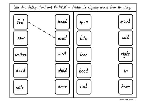 "Little Red Riding Hood & The Wolf" by Roald Dahl - Rhyming Words Games
