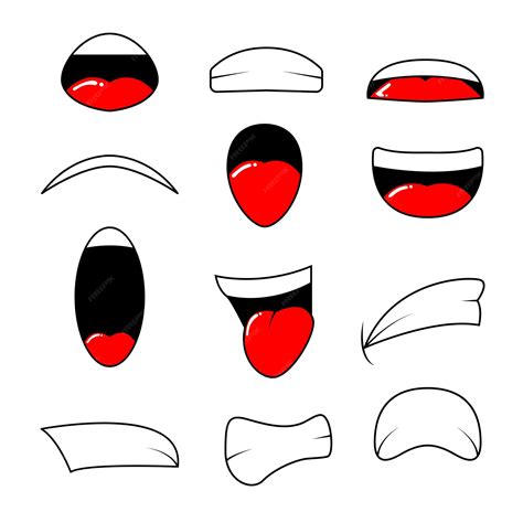 Premium Vector | Cartoon talking mouth and lips expressions talking ...