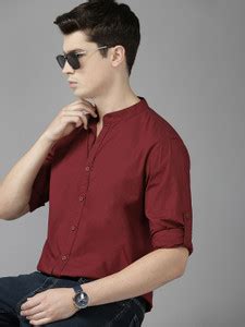 Roadster Men Solid Casual Maroon Shirt - Buy Roadster Men Solid Casual ...