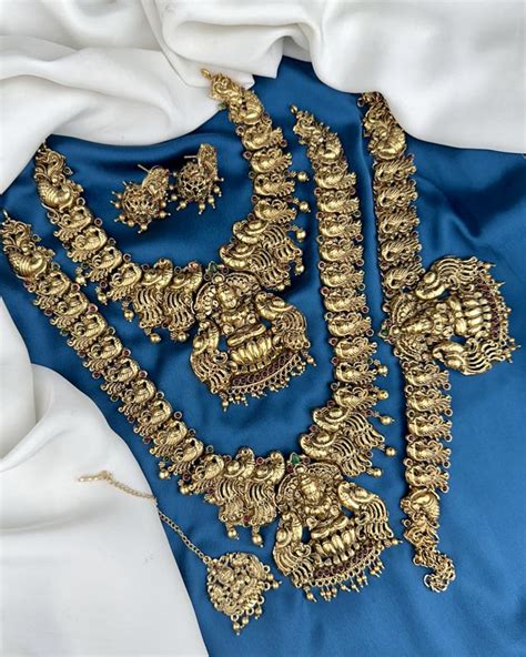 Exclusive Gold Plated South Indian Traditional Semi Bridal Jewellery S ...