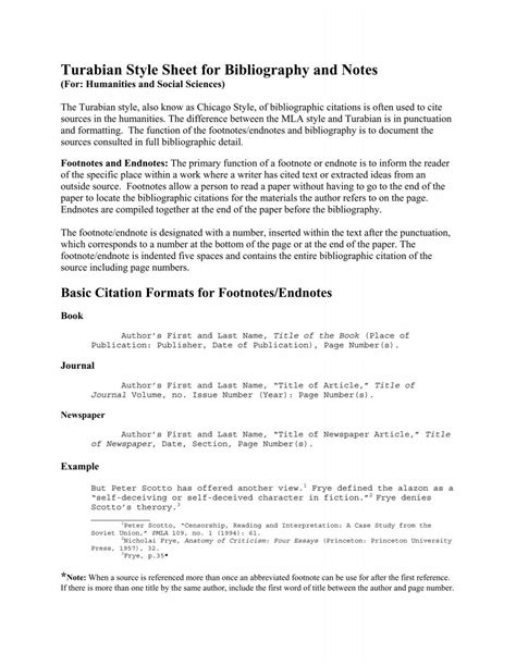 Turabian Style Sheet for Bibliography and Notes - The Hotchkiss ...