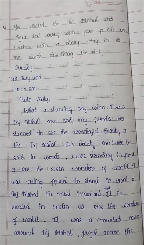 You visited the Taj Mahal and Agra Fort along with your friends and ...