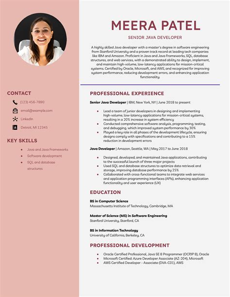 Image result for Java Developer Resume Examples