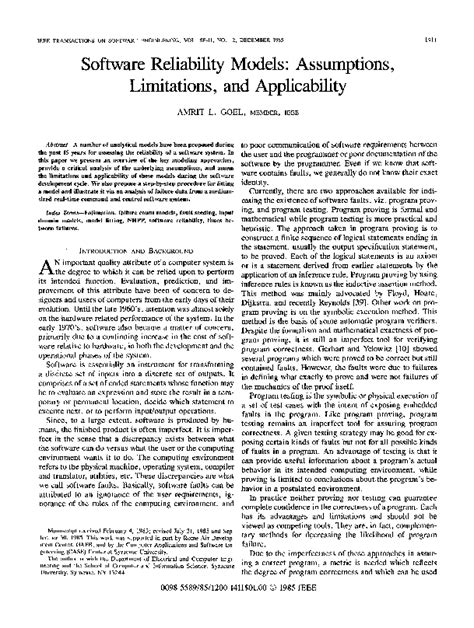 Image result for Software Reliability Models PDF Download