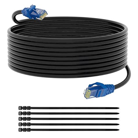 Adoreen Cat6 Outdoor Ethernet Cable 50feet,Waterproof and Direct Burial ...