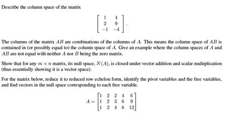 Column Space of Matrix Examples 的图像结果