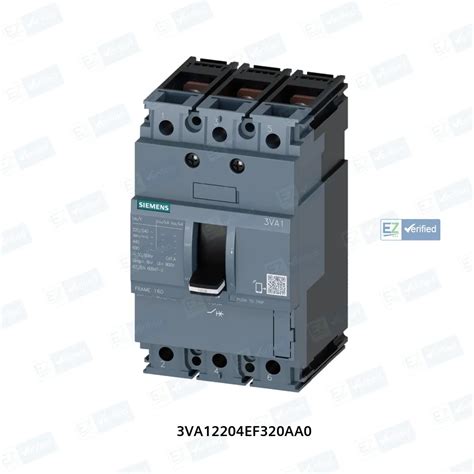 Siemens 3VA1220-4EF32-0AA0 MCCB, 200 Amp, 3 Pole, 36 kA, ATAM