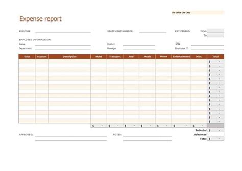6 Expense report templates Word Excel - Free Formats Excel Word