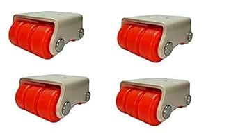Bosney 6-Wheels Mini Small Moving Castor Wheel Orange 4 Pieces in 1 Box ...