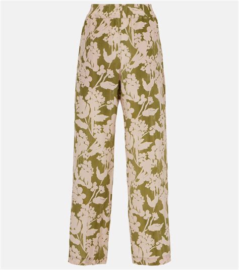 Silk pajama pants in green - Victoria Beckham | Mytheresa