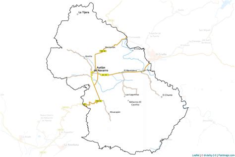Crea mapas imprimibles de Autlán de Navarro con enmascaramiento ...