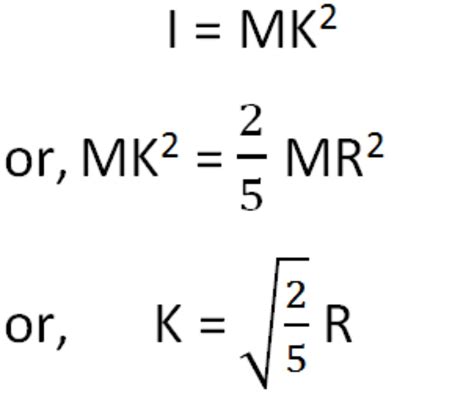Is radius of gyration for a solid sphere 0? - Brainly.in