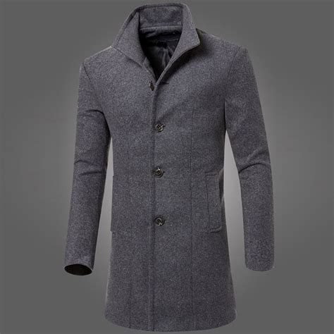 Men Wool Blends Coats Autumn Winter Solid Color Me... – Vicedeal
