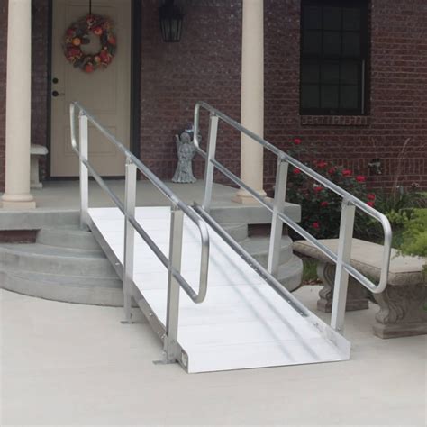 Prairie View Industries Portable Aluminum Wheelchair Ramp with Handrails, 4-ft x 36-in, 850lb ...