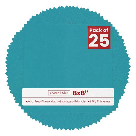 Ocean Blue 8x8 Uncut Mat Board - Blank Sheets, No Opening, Color: Blue ...