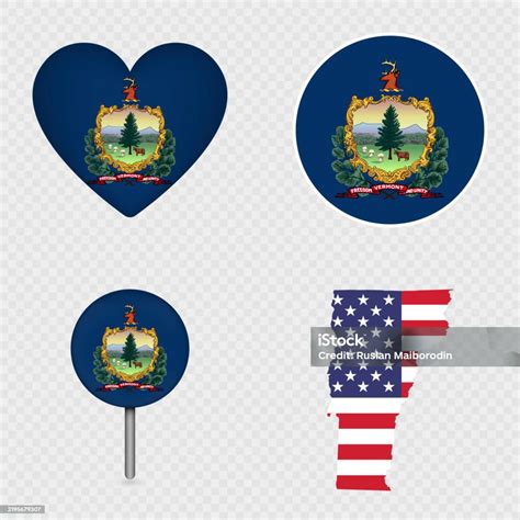 Vermont State Flag Icons Pack Vector Illustration Stock Illustration ...