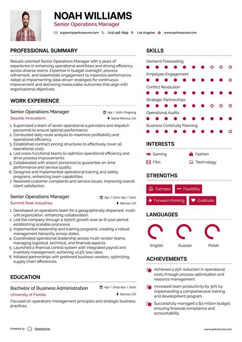 10+ Senior Operations Manager Resume Samples & Templates for 2025