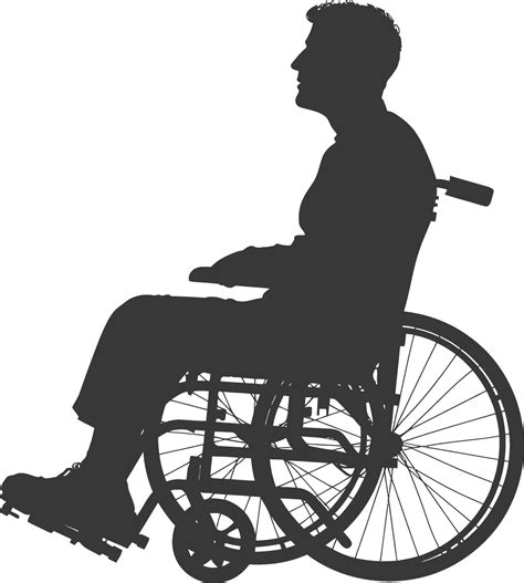 silhouette man in a wheelchair full body black color only 45942491 ...