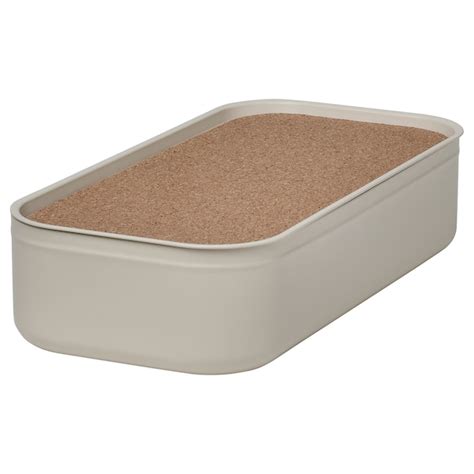 HARVMATTA box with lid, light beige, 12x24x6 cm (4 ¾x9 ½x2 ¼") - IKEA