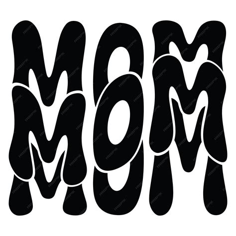 Premium Vector | A black and white picture of the word mom