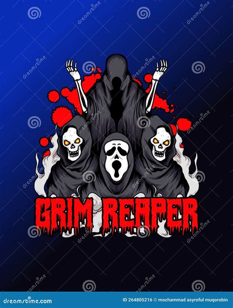 Illustration Design of Four Very Scary Grim Reapers Stock Illustration ...