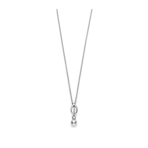 Mikimoto Laurel Collection Pendant PPL10154D W | Mappin and Webb