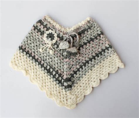 Woonie Handmade Crochet Woolen Soft poncho for Infants children kids ...