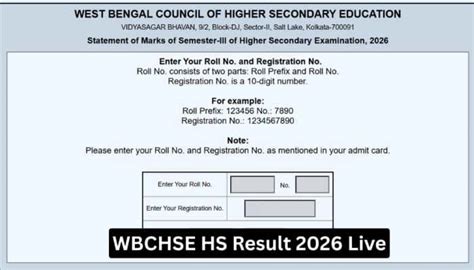 wbchse.wb.gov.in, West Bengal HS result 2026 out live: Result link ...
