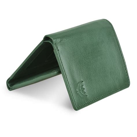 Lorenz Forest Green Leather Trifold Wallet | RFID Blocking, ID Slot ...