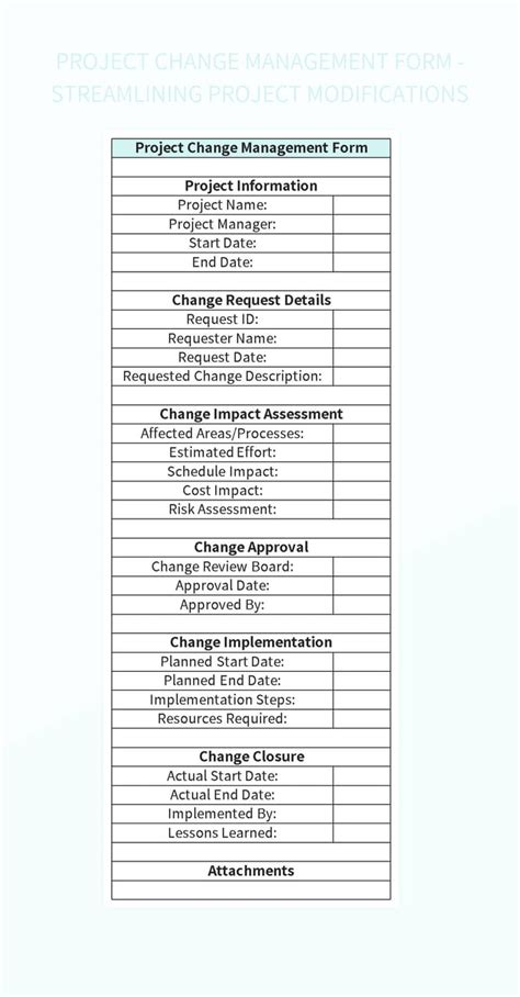 Change Control Process Project Management Template 的图像结果