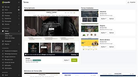 Guia da galeria de temas