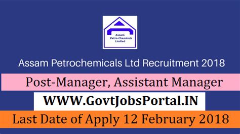 Assam Petrochemicals Recruitment 2018 – 12 Manager, Assistant Manager