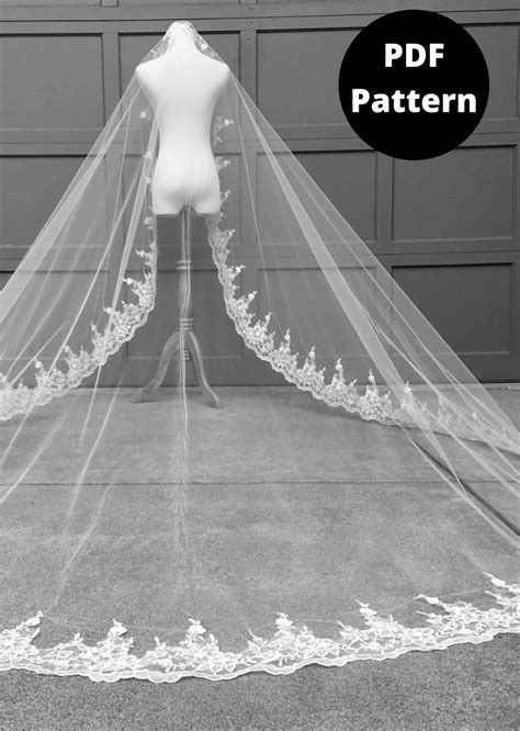 DIY Lace Mantilla Wedding Veil, Cathedral Length Pattern PDF Tutorial ...