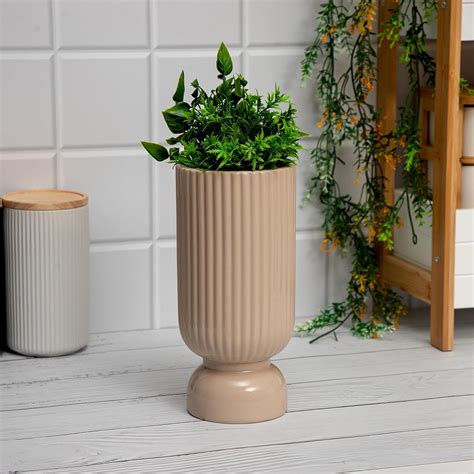 Buy Anko Elegant Ribbed Flower Vase for Indoor & Outdoor Plants ...