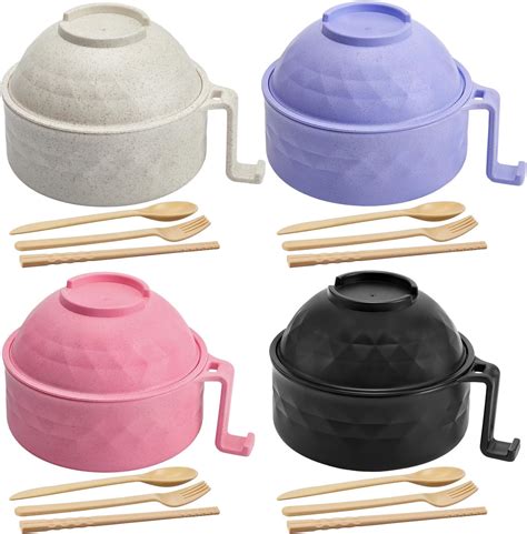 Amazon.com: Bgieaug Microwave Ramen Bowl Cooker Set - Wheat Straw ...