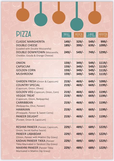 Menu at Chicago Pizza & Cafe, Shilaj