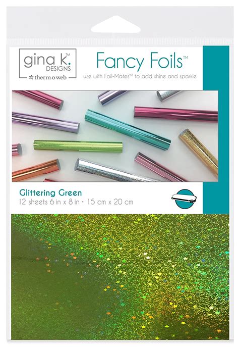 Gina K Designs Fancy Foil 6"X8" 12 Per Package - Glittering Green (Pack ...