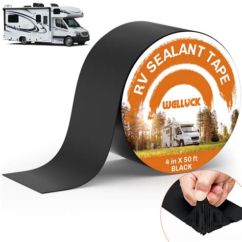 Snapklik.com : Butyl Sealant Tape, 4 Inch X 50 Foot RV Roof Tape Sealant Roofing Tape Black ...