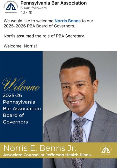 I am honored to announce my recent election to the Pennsylvania Bar Association’s Board of ...
