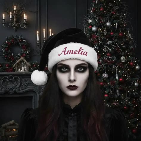 Custom Santa Hat with Name: Unique Gothic Xmas Gift 2025