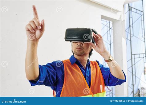 Builder Testing Augmented Reality Stock Image - Image of visualization ...