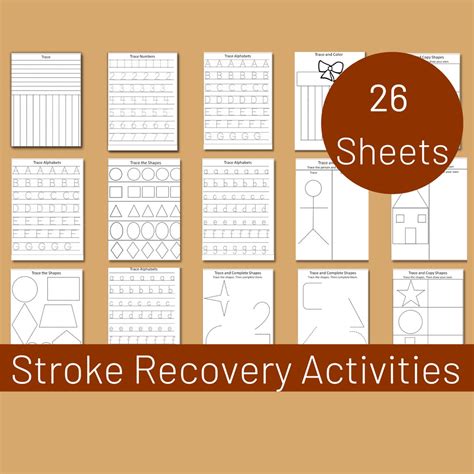 Stroke Recovery Activities | Adult Tracing Worksheets | Seniors Pen Control Activity Sheets ...