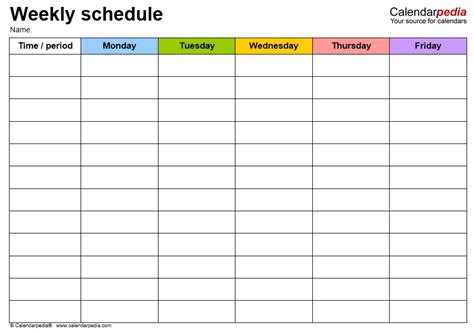 Class Schedule Printable 的图像结果