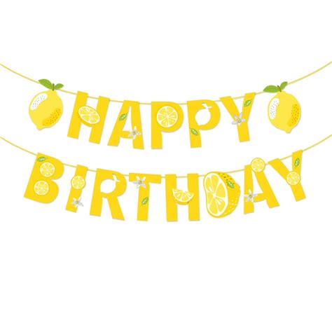 Buy Lemon Happy Birthday Banner,Lemonade Birthday Banner,Soda Banner ...