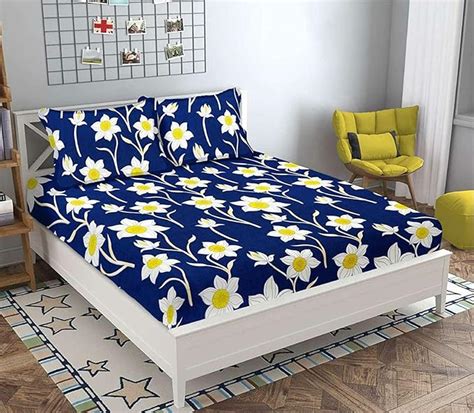 Buy STARNSTYLE Polycotton 220 TC Floral Printed King Size Double ...