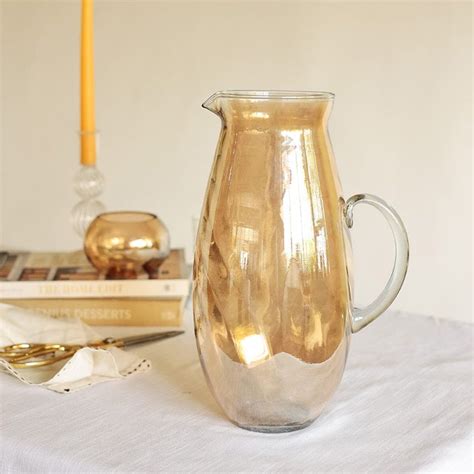 Elegant Jug Shaped Brown Glass Flower Vase | 4 x 12 inches – Dusaan