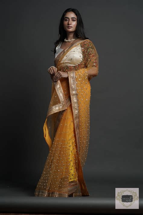 Yellow Mahiya Saree - kreationbykj – Kreation by KJ