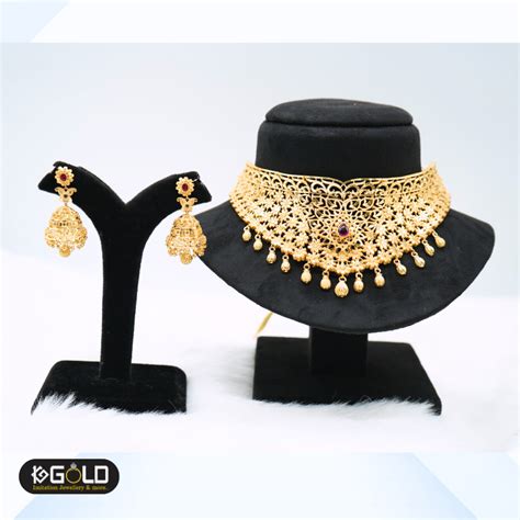 Women's 1 Gram Gold Choker Necklace - CHK001 – 1GGOLD