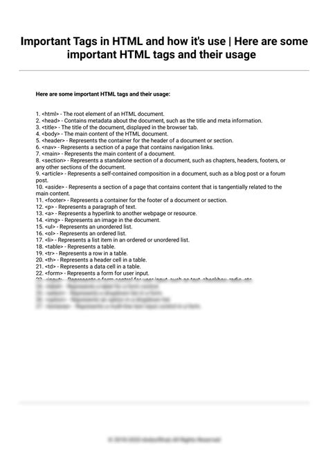 Image result for HTML Most Important Tags